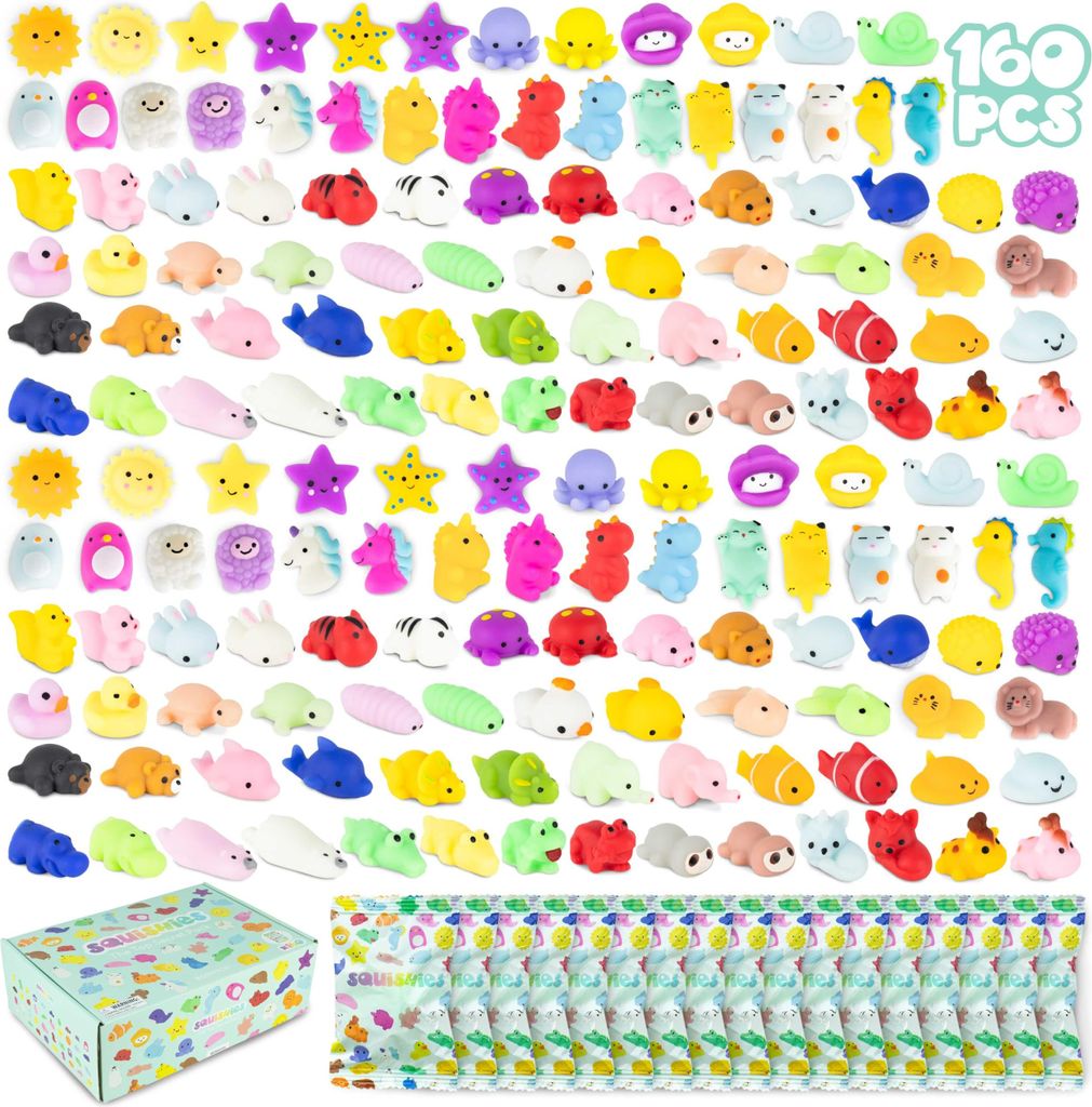 BONNYCO Mochi Squishy Set, cadeautjes voor kinderfeestjes, Productafbeelding 