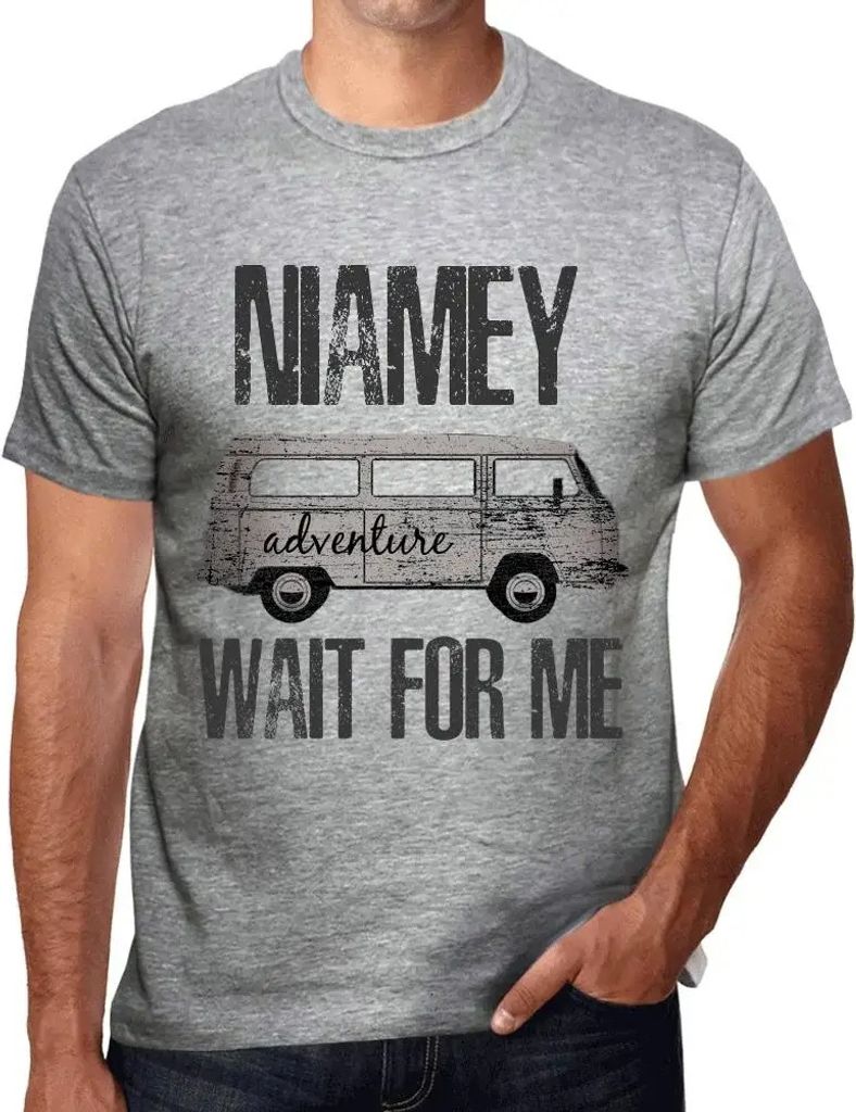 Herren Grafik T-Shirt Abenteuer warten auf mich in Niamey – Adventure Wait For Me In Niamey – Öko-Verantwortlich Vintage Jahrgang Kurzarm Lustige