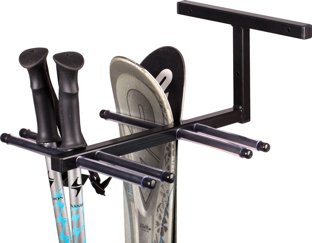 QLS Skihalterung Wand - Für 2 Paare Ski Und Stöcke 30cm