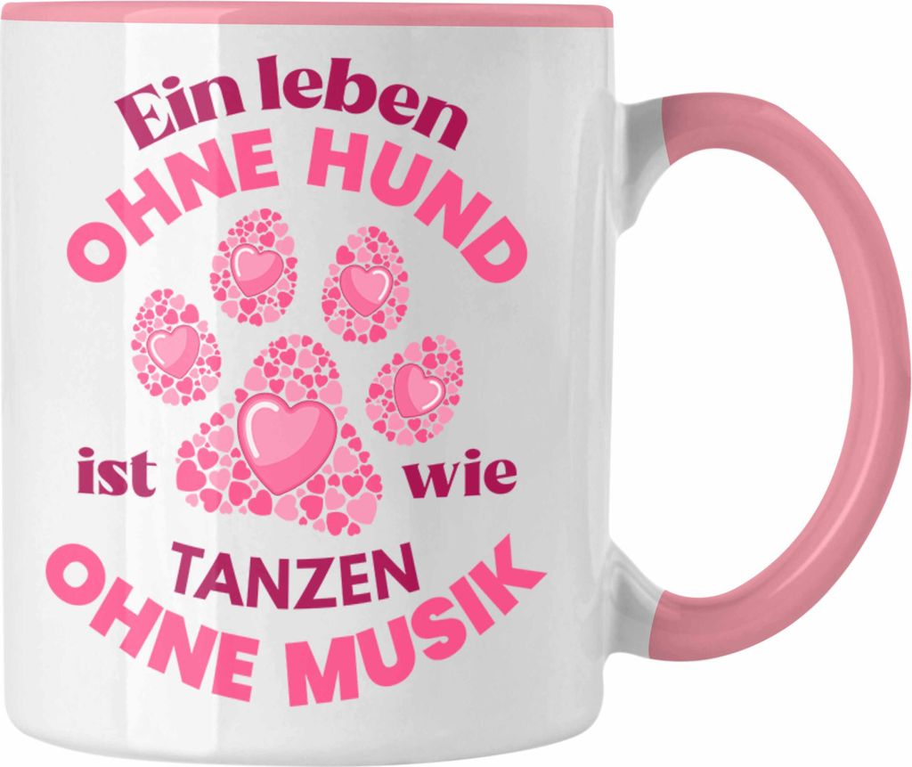 Trendation - Hundebesitzerin Tasse Geschenk Hunde-Mama Geschenkidee Frauen Becher Kaffeetasse Hundemami (Rosa)