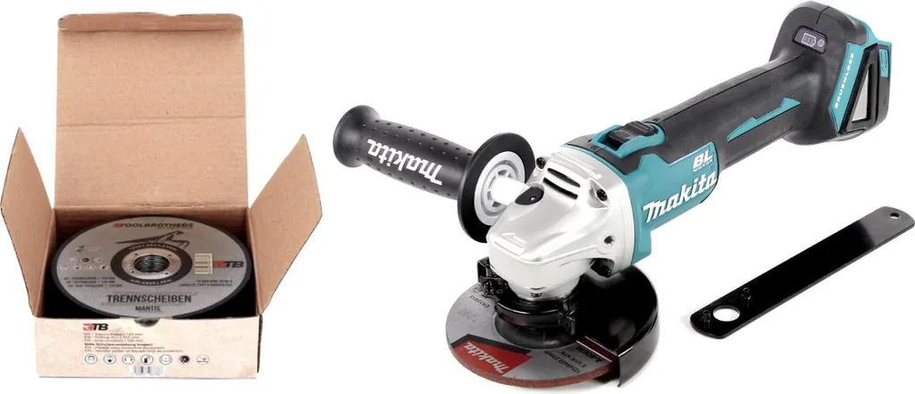 Meuleuse sans fil 125mm Makita DGA506Z et Coffret de Disques à Tronçonner