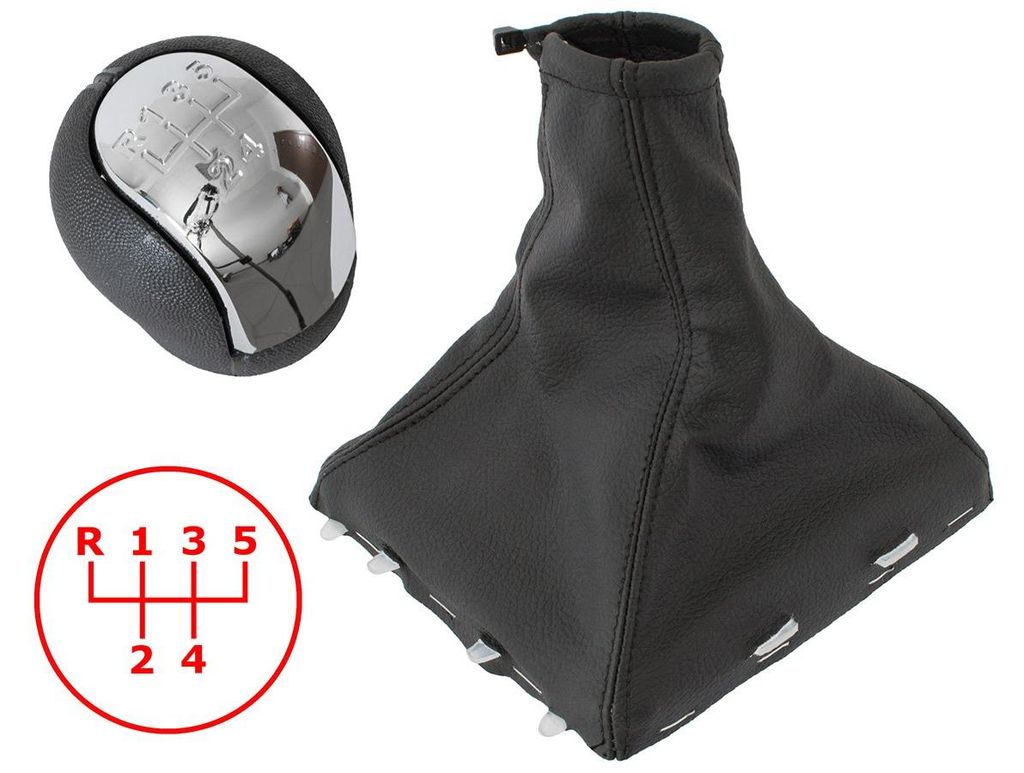 @@@@@ Opel Vectra C 02-08 Schaltknauf 5-Gang Chrom + Schaltsack + Rahmen Weiß 2-teiliges Set