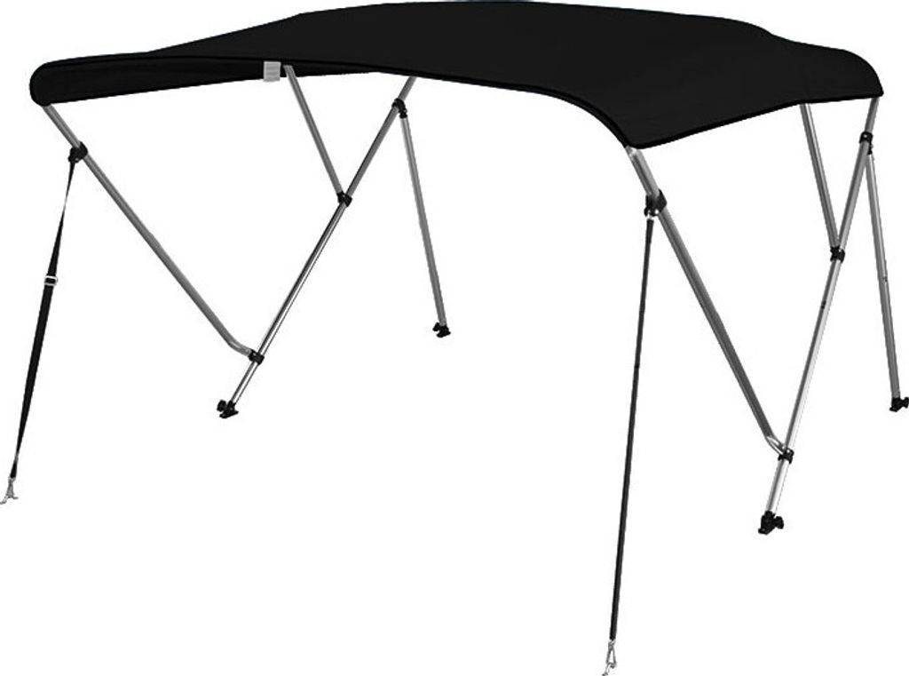 3 Stangen Bimini Top Deluxe Alu 170-182cm Breite Höhe 117cm Farbe schwarz