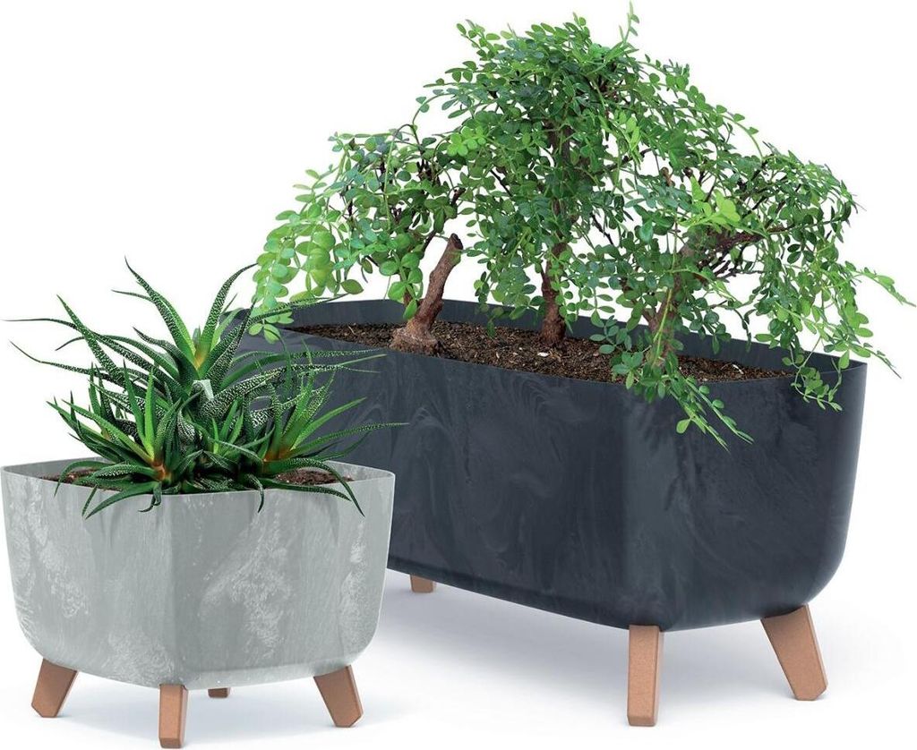 nabbi Jardinière plastique sur pieds DGCL600E 58 cm - béton Image du produit 