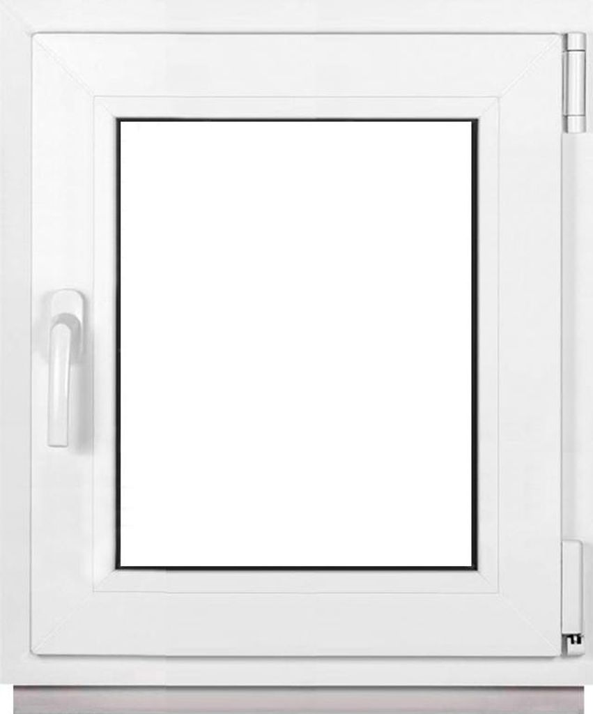 Framex Premium Kunststofffenster Breite x Höhe: (55 x 60 cm) | 7-Kammer-Profil | 80 mm Bautiefe | 50 mm 3-fach Verglasung | Dreh-Kipp | DIN Rechts