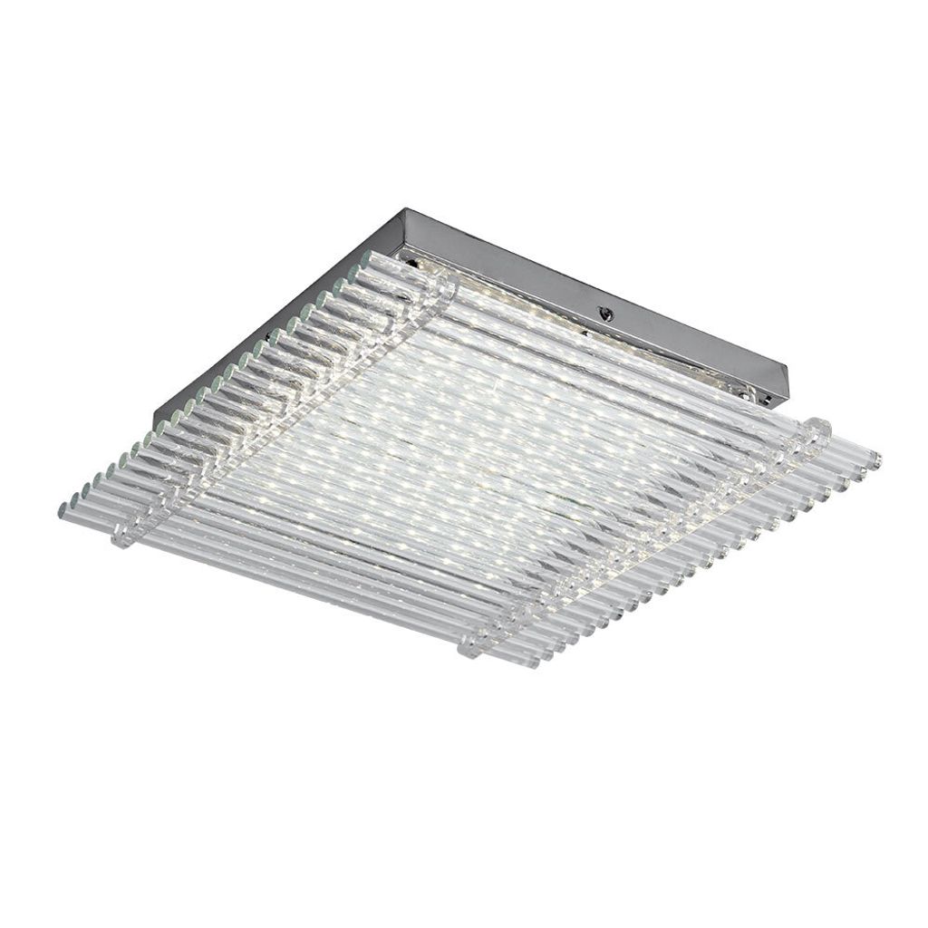 LED Deckenleuchte, Glasstäbe, klar, L 32 cm