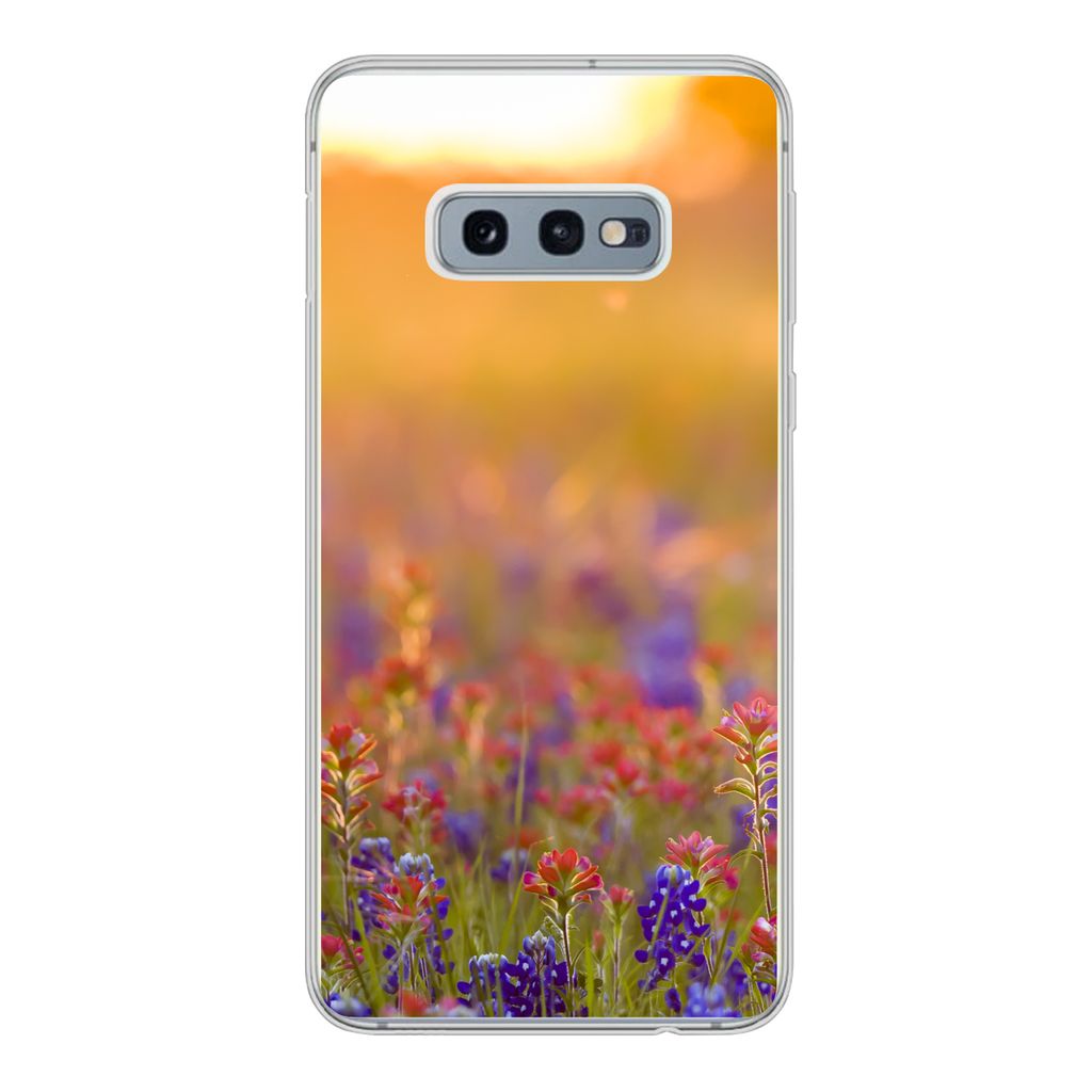 MuchoWow Handyhülle Schutzhülle Hülle für Samsung Galaxy S10e Blumen - Gold - Sonne Silikon Softcase Handy Hülle - Handy