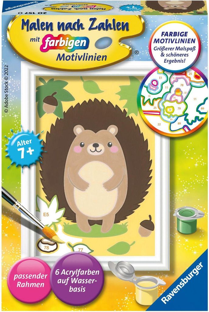 Ravensburger Malen nach Zahlen 10157 - Kleiner Igel - Kinder ab 7 Jahren