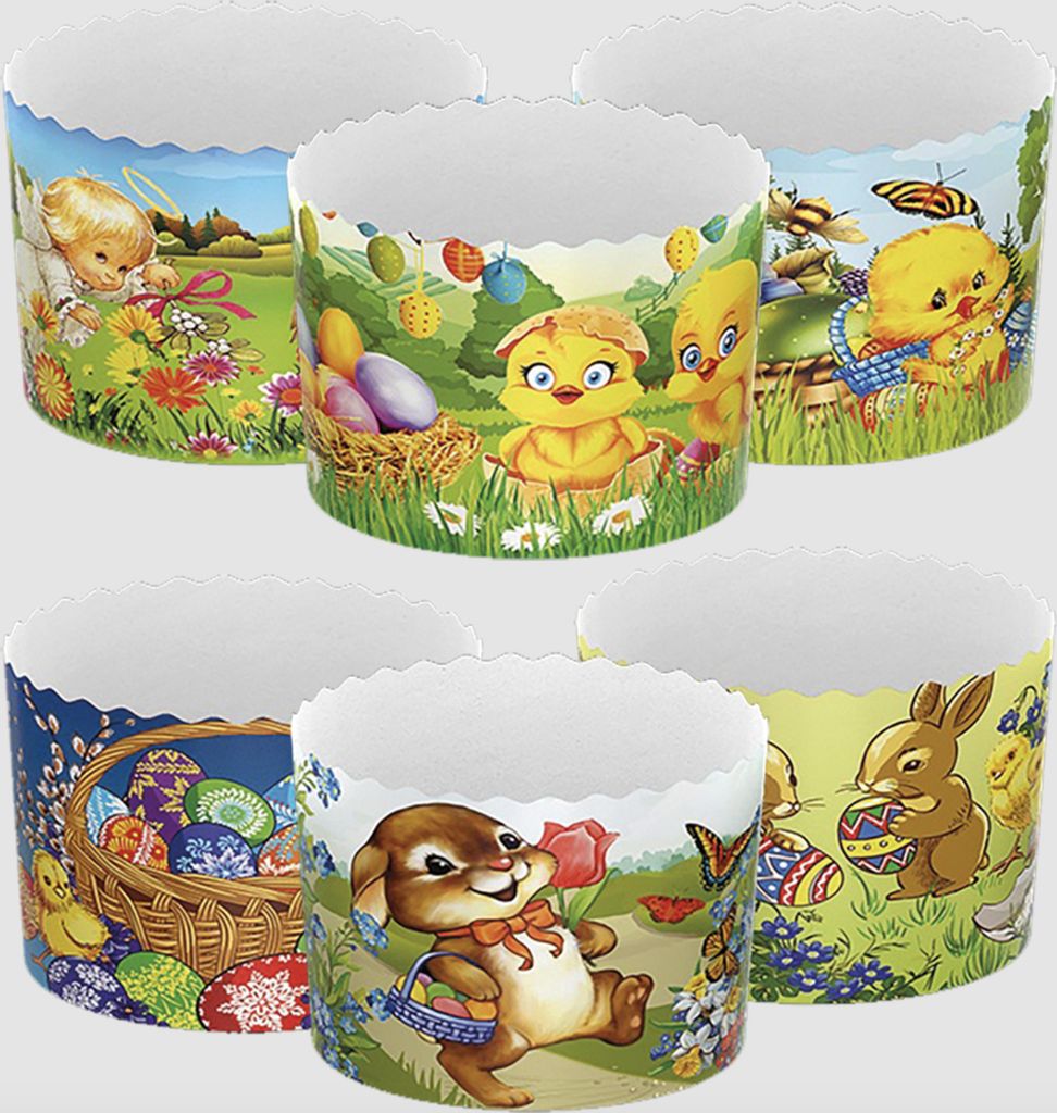 Papier Backform für Osterkuchen 5er Set Kinder D-13cm
