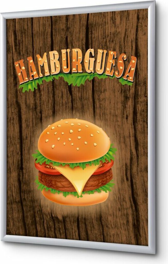 Showdown Klapprahmen - DIN A4 - Komplett-Set - Burger Spanisch - Braun/Silber
