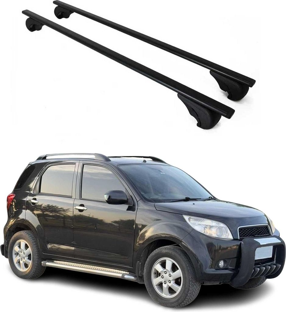 Dachträger Grundtäger für Daihatsu Terios 2006-2017 75kg Metall Schwarz 2 tlg