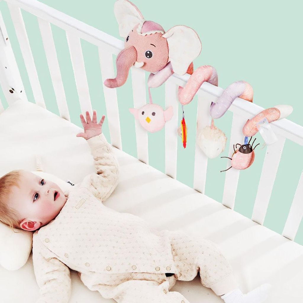 Säuglingsbaby Elefant Spiralplüschhänge -Spielzeug für Autositz Kinderwagen um Wickel um Kutschen Spielzeuganhänger eingebaut in Musikbox eing...