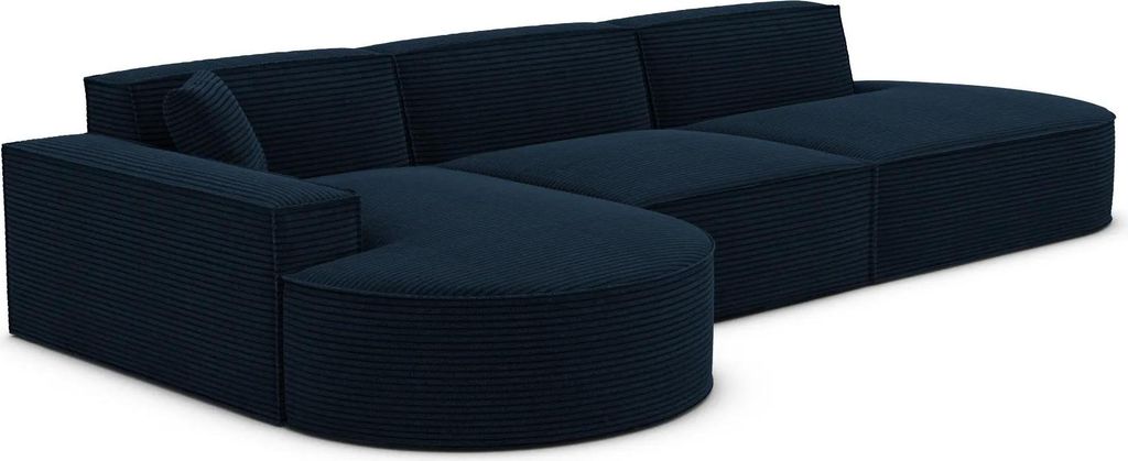 Cord L-Form Lounge Sofa Brevia Dunkelblau Links