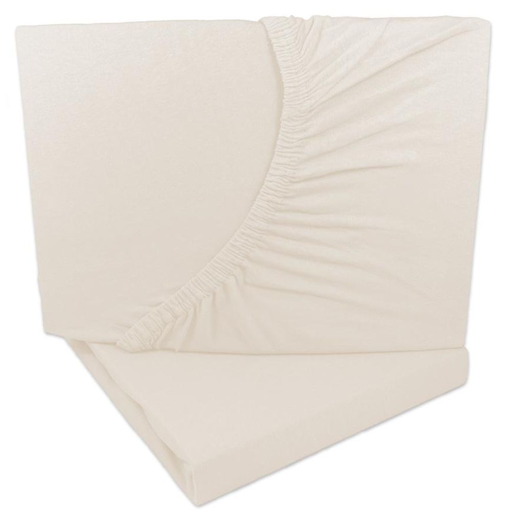 2er Set Jersey Spannbettlaken Natur / Creme 90x200 - Produktbild 
