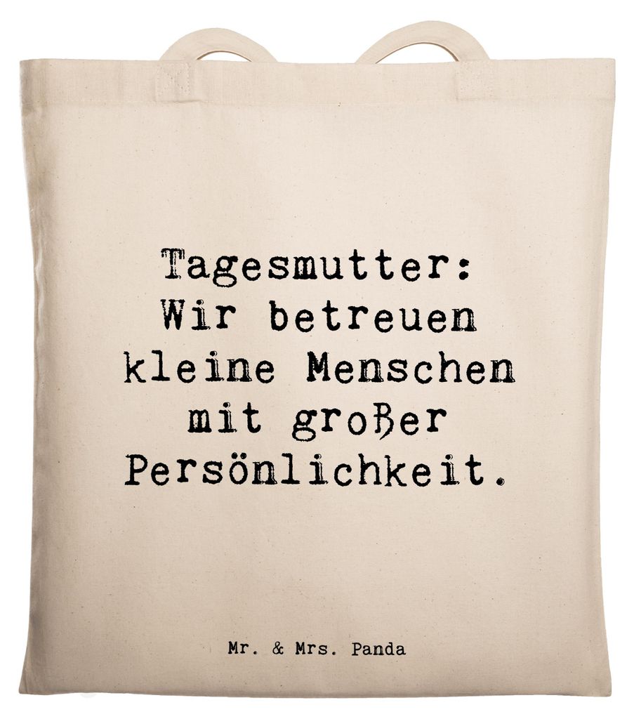 Mr. & Mrs. Panda totebag Spruch Tagesmutter Persönlichkeit - Transparent - Geschenk, Betreuung, Geschenke für Berufstätige, festivaltasche, lieb...
