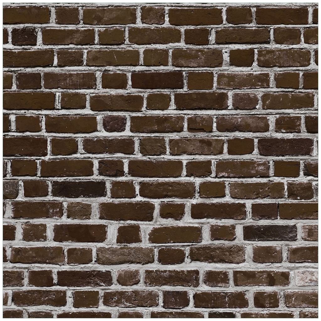 Wallario Wandbild aus Acryl, 50 x 50 cm, freischwebende Optik - Ziegelsteinwand in braun - Backsteine
