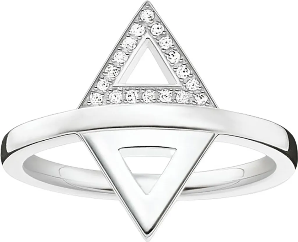 THOMAS SABO Anello In Argento Sterling 925 - Modello TR2123-001-12, Design Semplice Ed Elegante, Misura 58