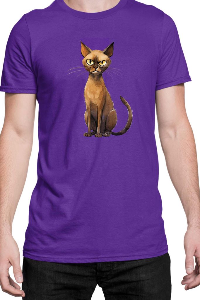 Herren T-Shirt Funny Cats Breeds Burmese Cat 019, Man 2XL / Lila