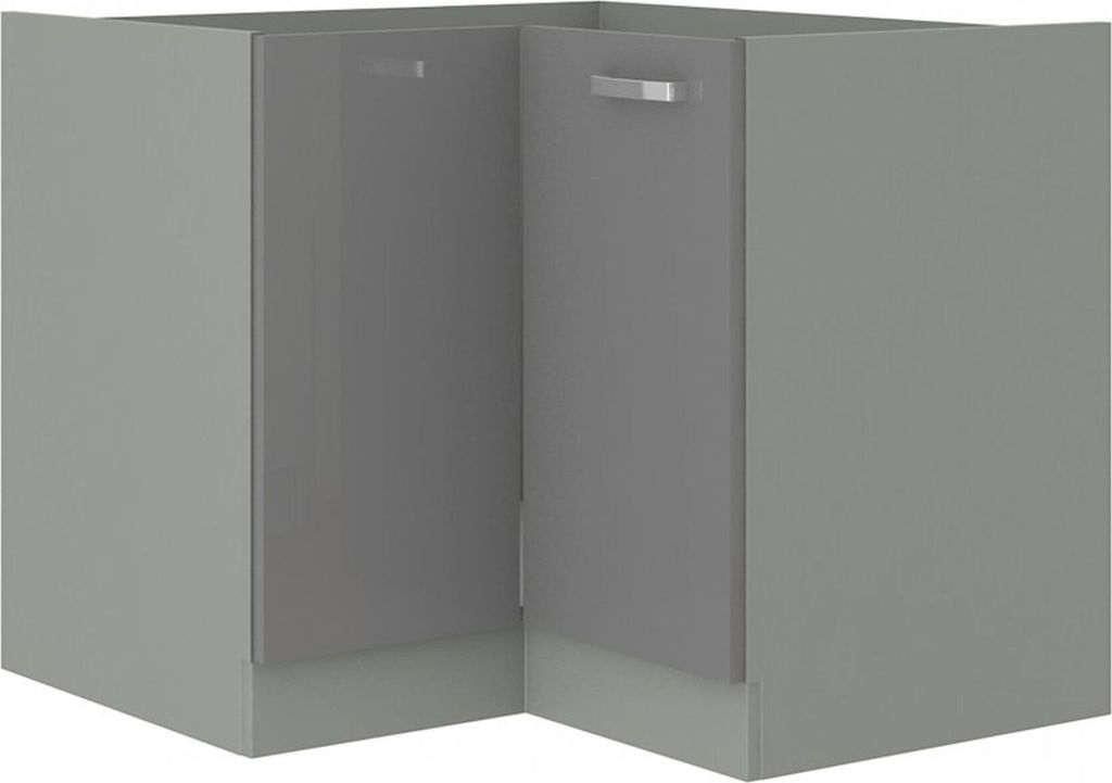 Eckunterschrank 90x90 Hochglanz Grau Küchenzeile Produktbild 