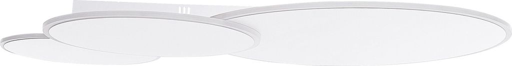 BELIANI Deckenleuchte Weiß Aluminium u. Silikon 33 cm 40 cm 59 cm Rund Flach mit Dimmer Modern Wohnzimmer Esszimmer Schlafzimmer Bad B...