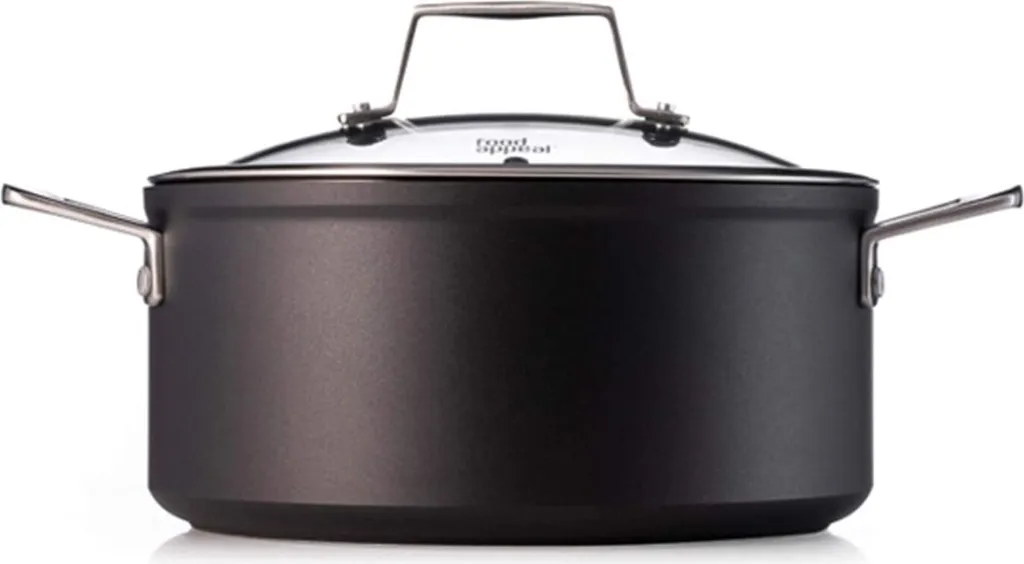 Faitout Induction 24cm Food Appeal Edge en Aluminium et Verre Trempé