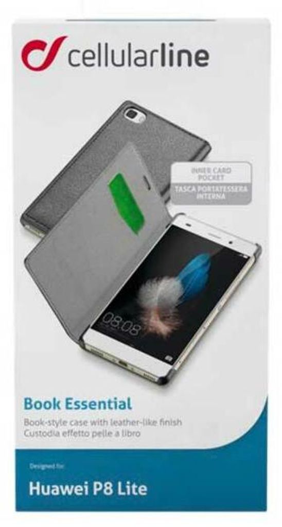 Cellularline Book Essential Pocket - P8 Lite, Folio, Huawei, P8 Lite, Schwarz