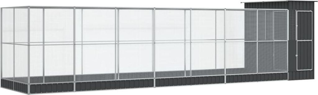 vidaXL Voliéra s nástavcem stříbrná 830x203x216 cm ocelová Obrázek produktu 