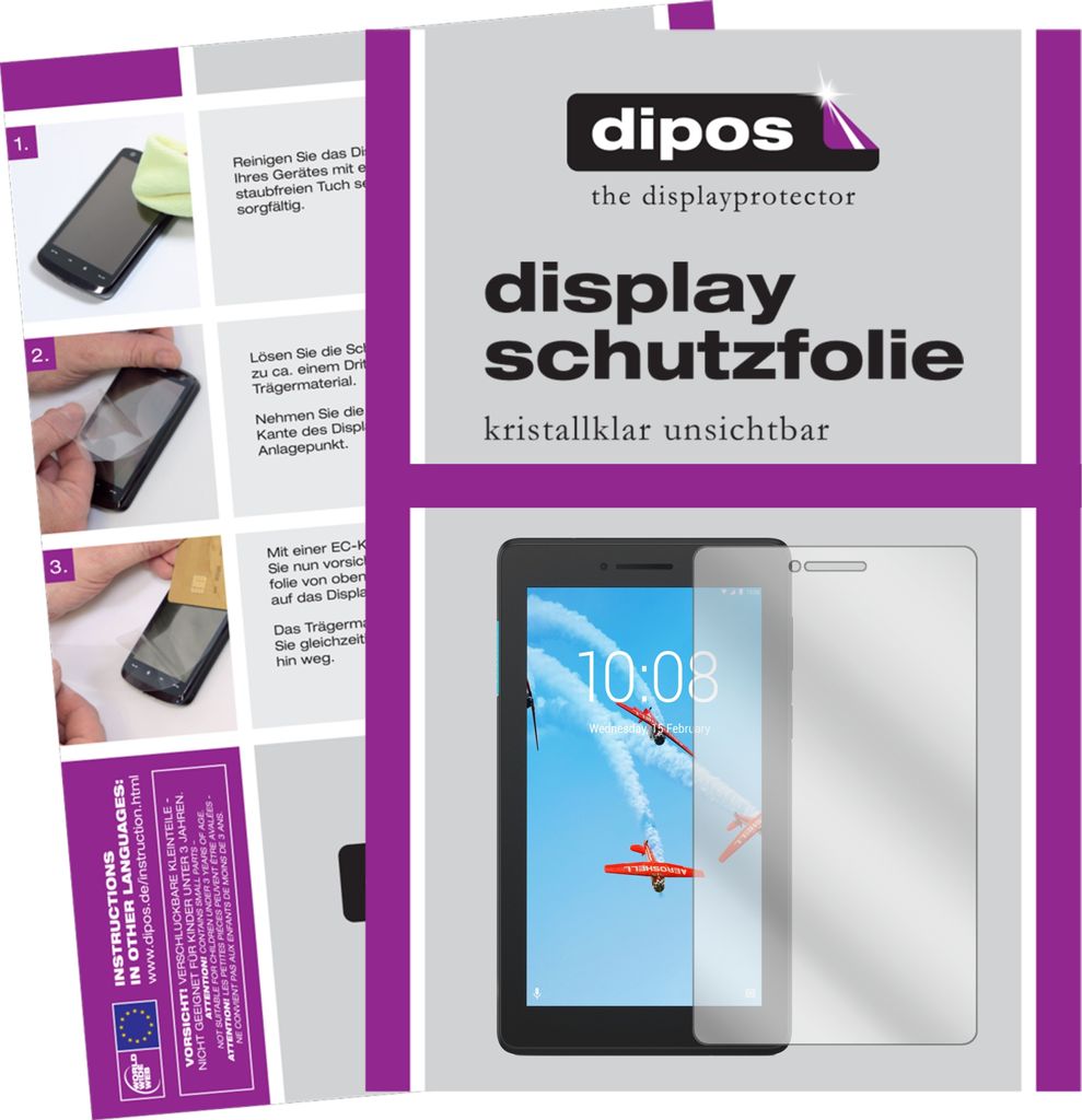 1x Schutzfolie für Lenovo TB-7104F klar Displayschutzfolie Folie Display Schutz dipos