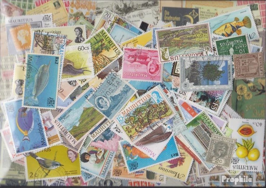 Briefmarken Mauritius 500 verschiedene Marken