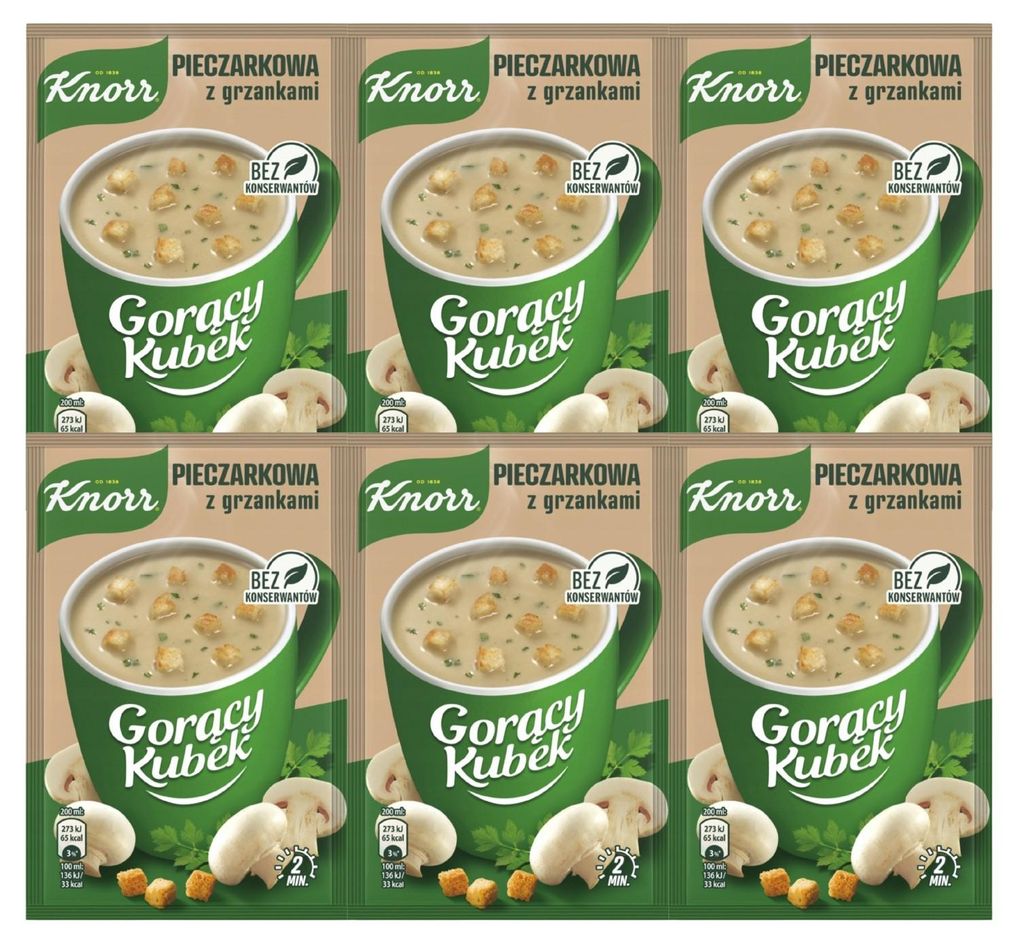 Knorr Champignon Cremesuppe Instant 6x 15g - Tassensuppe Produktbild 
