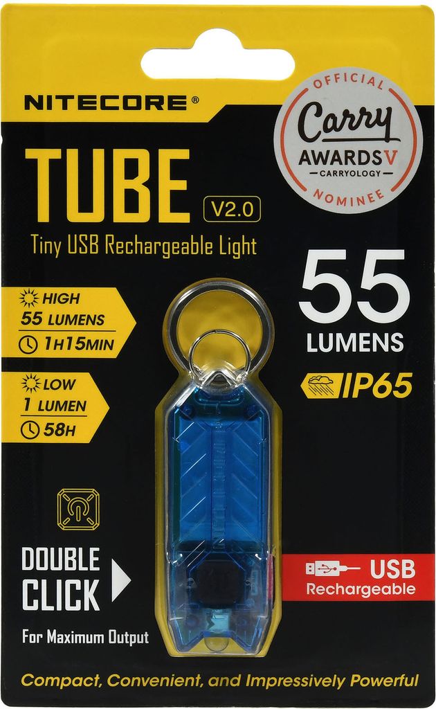 Nitecore TUBE 2.0 Mini LED Taschenlampe, mit Micro USB, 55 Lumen, blau