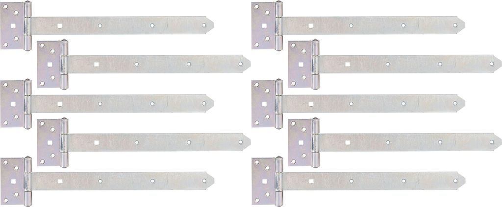 Alberts 844400 Kreuzgehänge, mit verpresstem Stift, galvanisch verzinkt, dickschichtpassiviert, Band 391 x 40 mm, Scharnier 103 x 59 mm, 10er Set