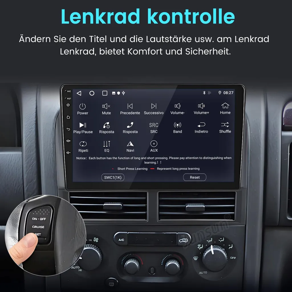 Infotainment Jeep Grand Cherokee 1999-2004 Android 13 64GB DAB+ - 6