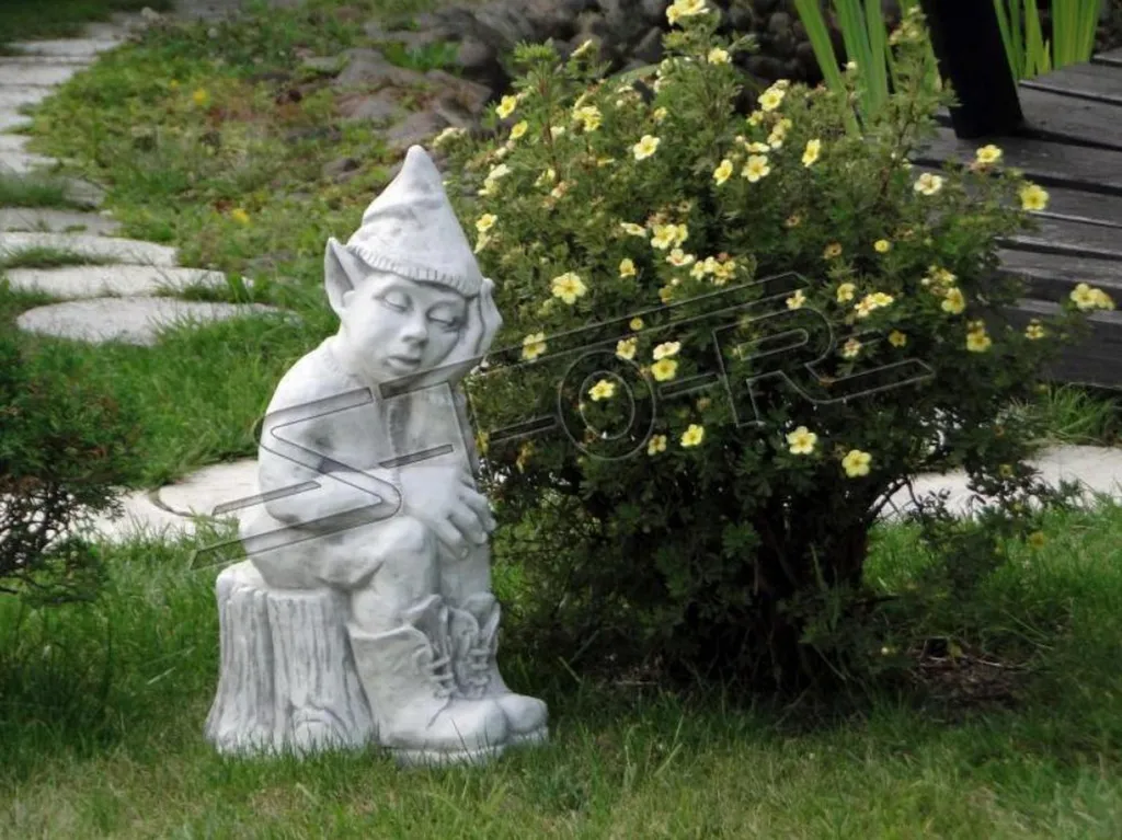 Nain de Jardin S201115 - Statue Décorative en Pierre pour Terrasse