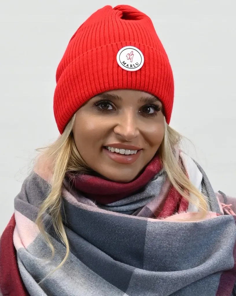 Cappello Donna a Coste Rosso n1 | Berretto Lana Invernale Made in Italy - 5
