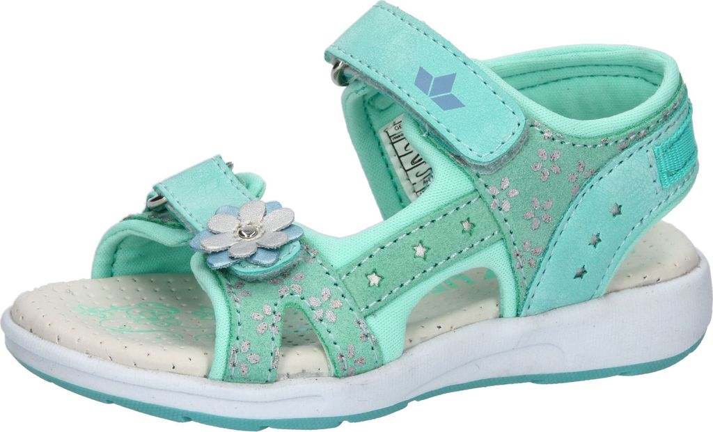 LICO Mädchen Klett-Sandale Rinara V mintgrün mit Blümchen 31