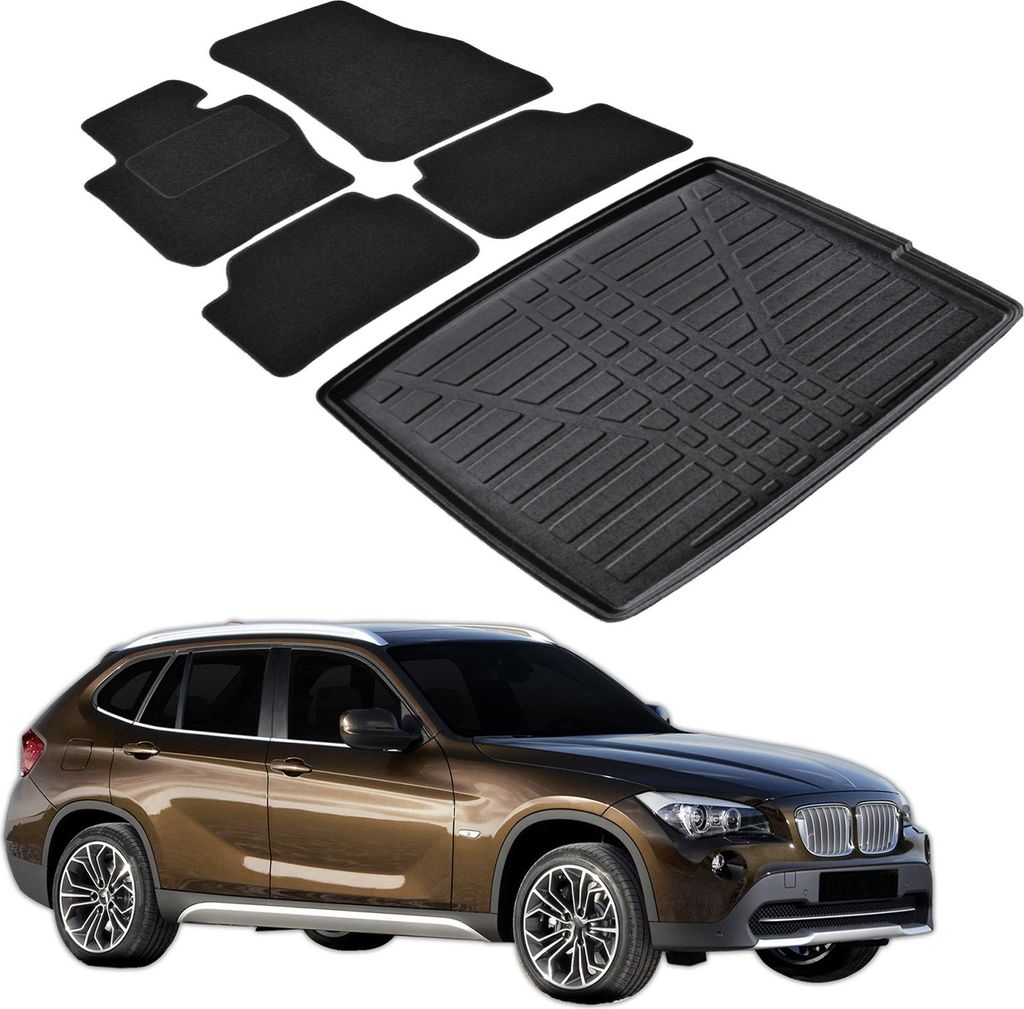 Ensemble Tapis Velours Sur Mesure et Coffre TPE pour BMW X1 Image du produit 