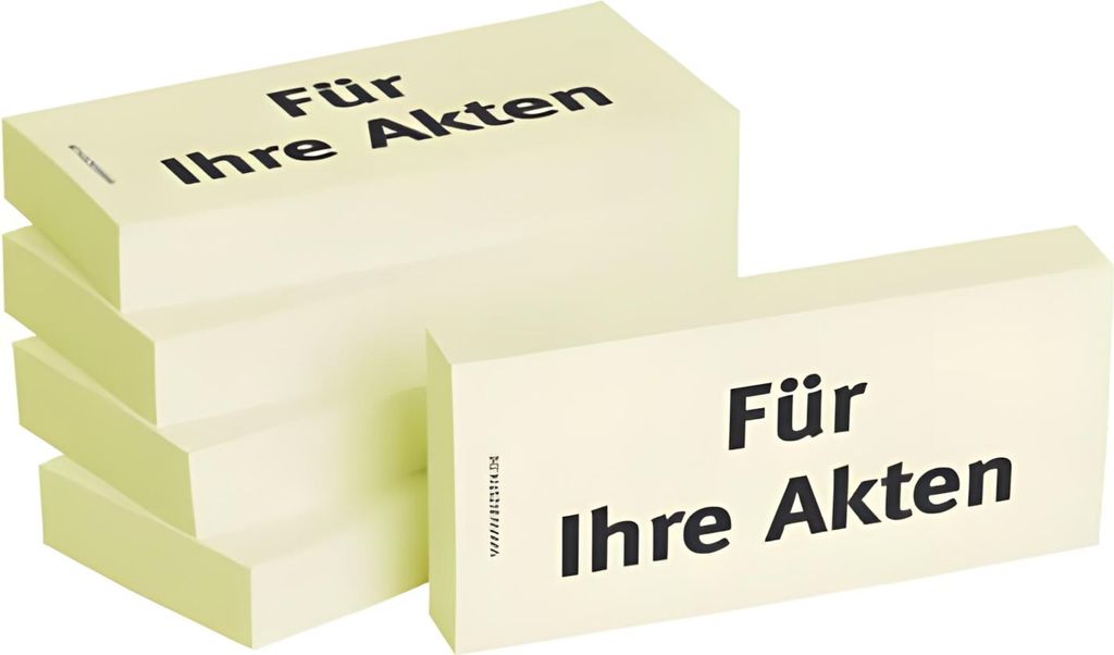 BIZSTIX Haftnotizen "Für Ihre Akten" - 75 x 35 mm, 5x 100 Blatt