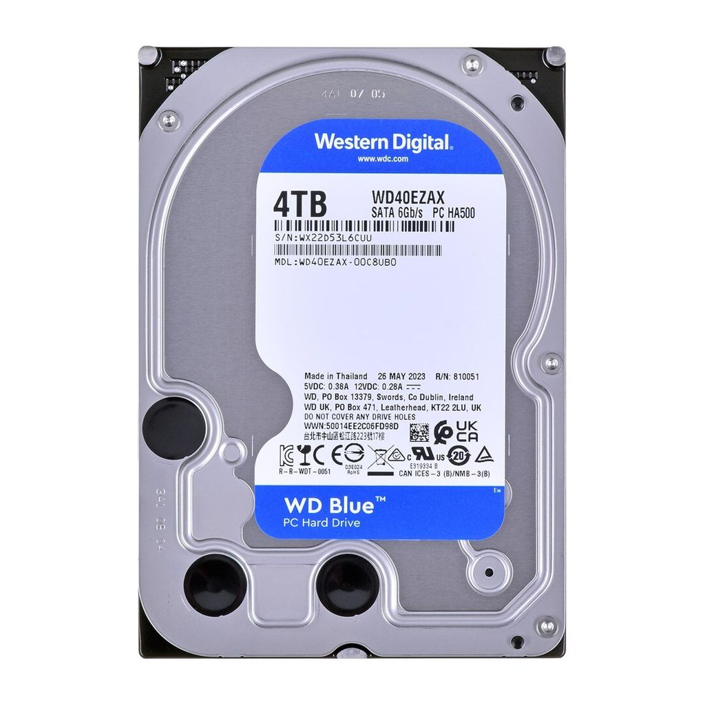 Western Digital Blue WD40EZAX, 4 TB, 5400 ot/min, 3.5", Obrázok produktu 