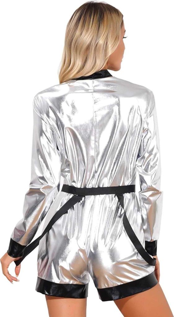Silberner Damen Astronauten Jumpsuit – Kostüm in Größe S Produktbild 