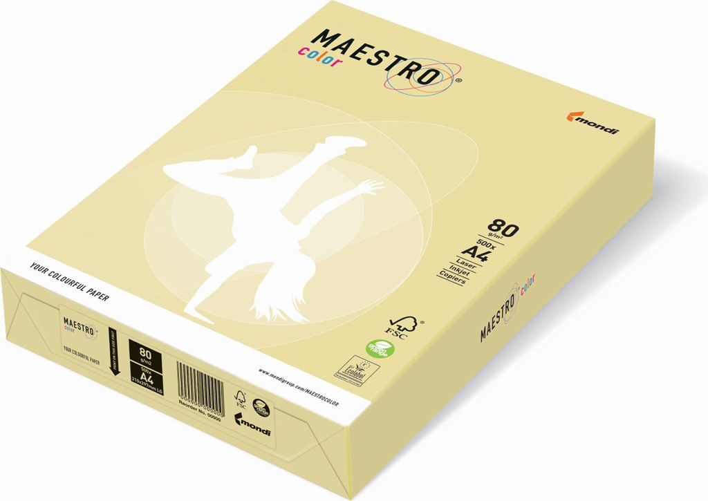 MAESTRO COLOR 9417-YE23A12S Kopierpapier MAESTRO Color Pastell, A4, 120g/m², 250 Blatt, gelb