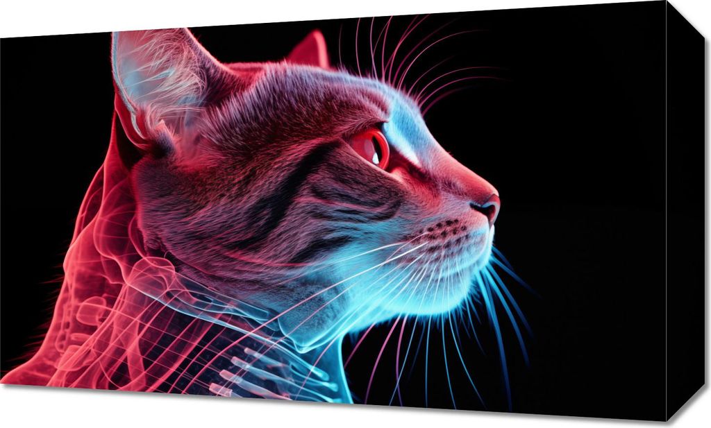 Bild 50x30cm Cybernetischer Röntgen Katze