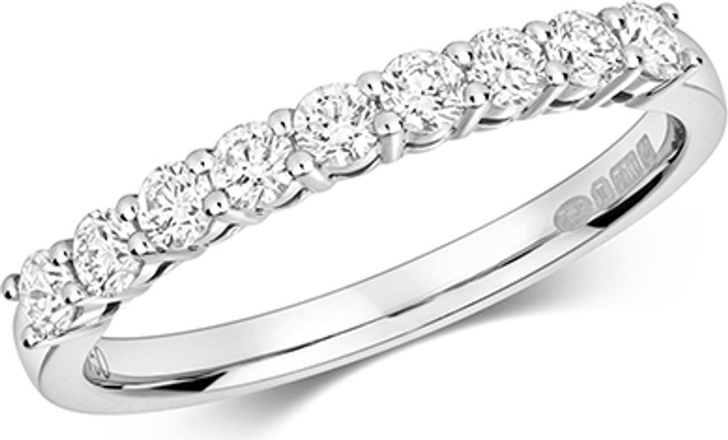Funkelndes Feuer 18 Karat (750) Weißgold Diamant Damenring Brillant-Schliff 0.45 Karat H - SI2, 58 (18.5); TRS3244818KWRSQ