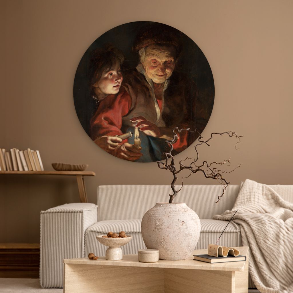 MuchoWow® - Wand-Kreis - Wohnzimmer - Bild - Runde - Produktbild 