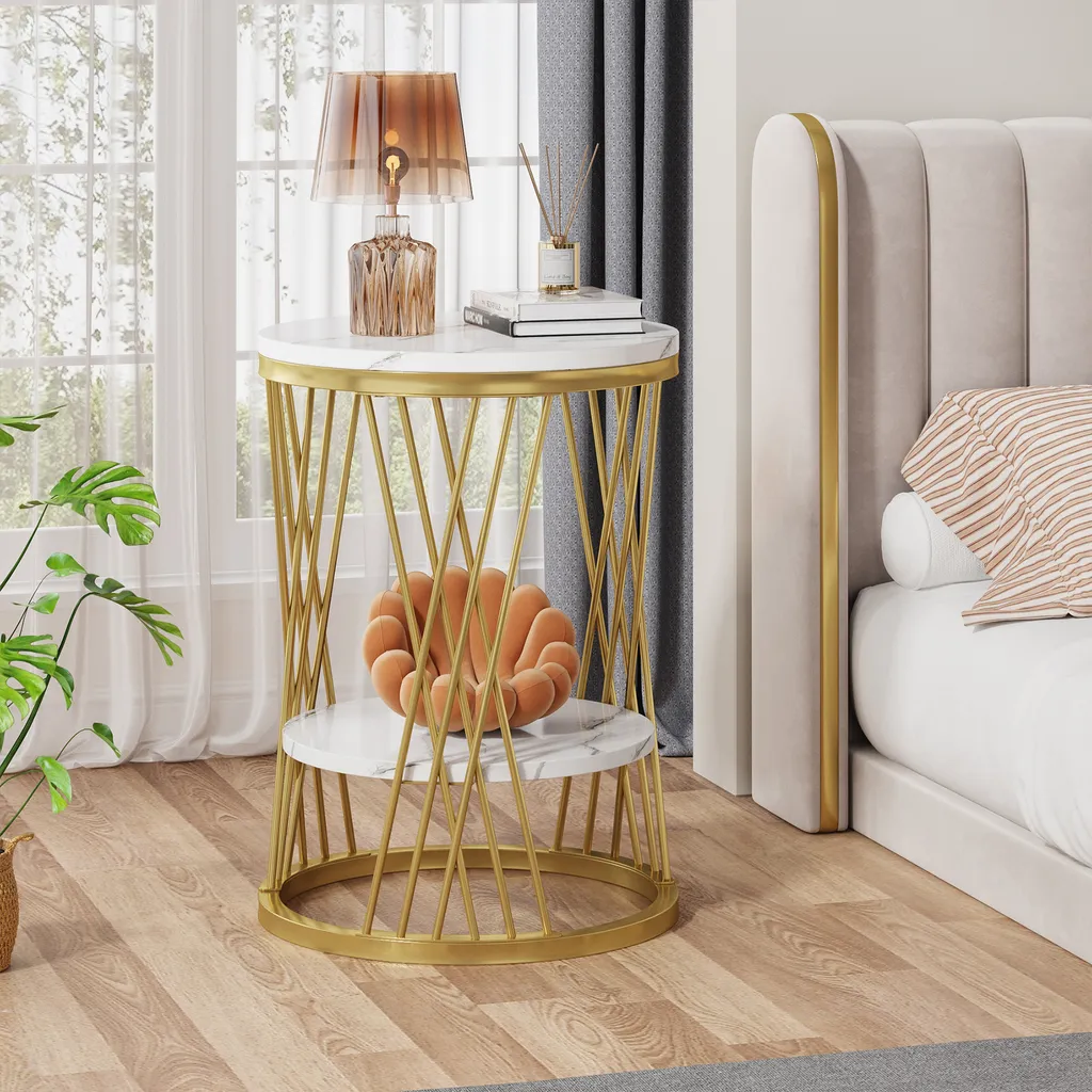 Table Snack Étroite Multiusage pour Canapé - Support Ordinateur et Café