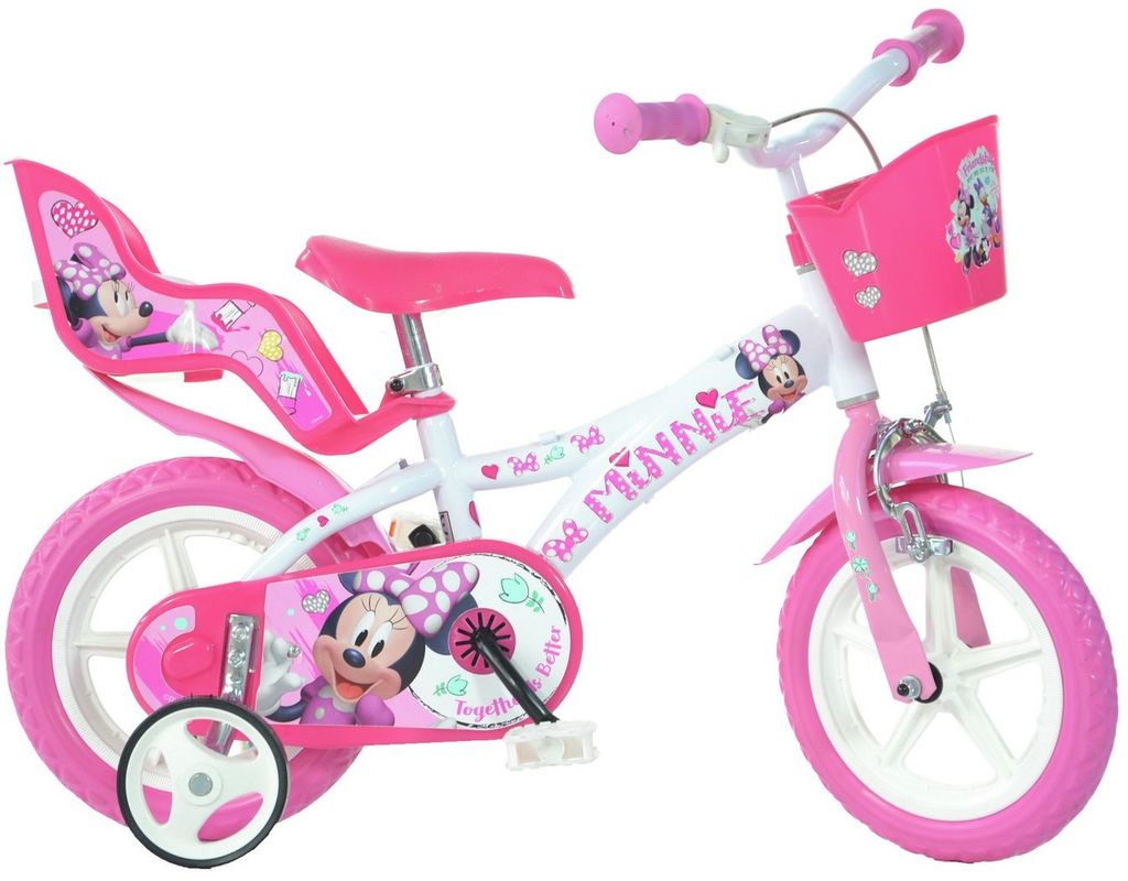 Dino Barbie 12 Zoll Mädchen Kinder Fahrrad Kleinkinder Weiß Stützräder Pink Weiß 