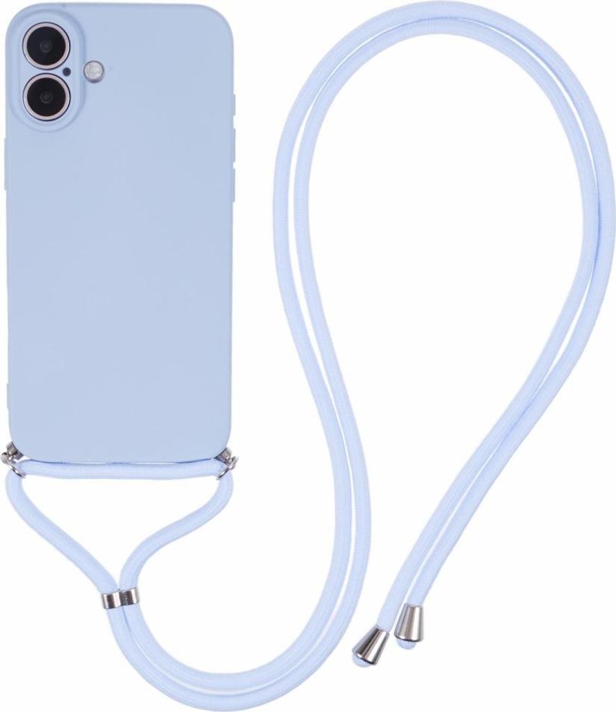iPhone 16 Plus Hülle - Coverup Colour TPU Back Cover mit Handykette - Lavendel Grau