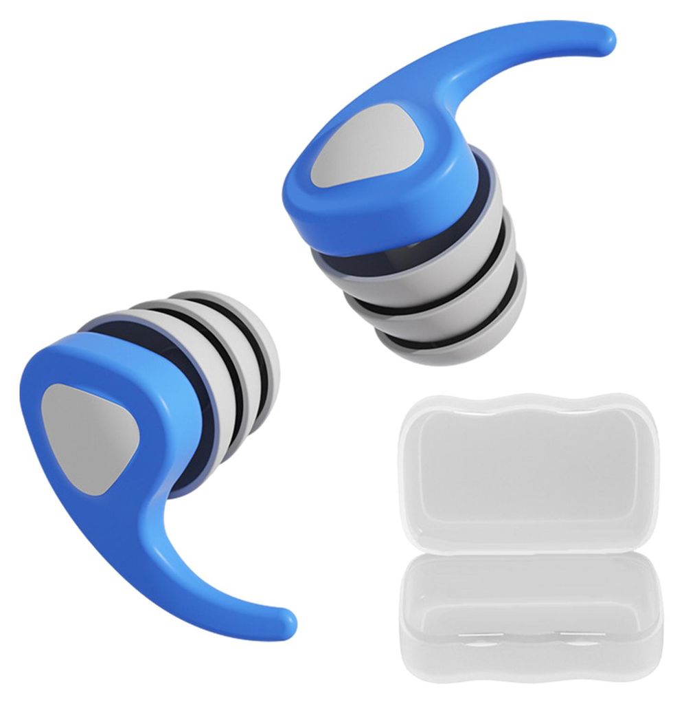 2 Stück Silikon-Ohrstöpsel zur Geräuschreduzierung, waschbar, wasserdicht, wiederverwendbar, Gehörschutz zum Schwimmen, für Konzerte, Arbeit, ...