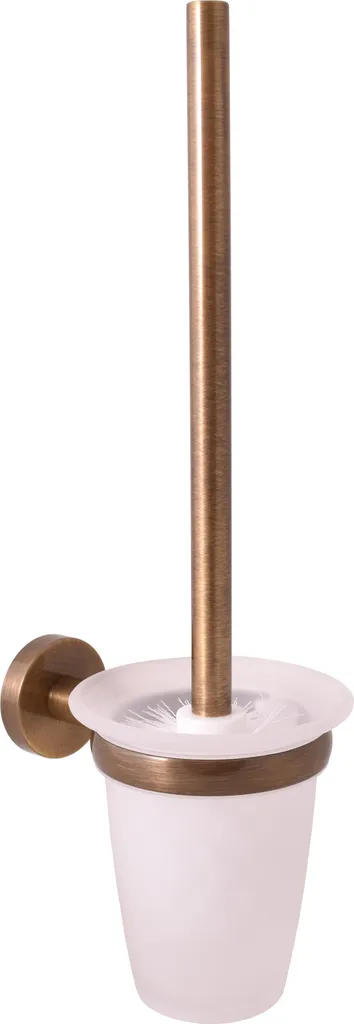 Brosse WC Colorado 40cm laiton bronze brossé et verre dépoli chic