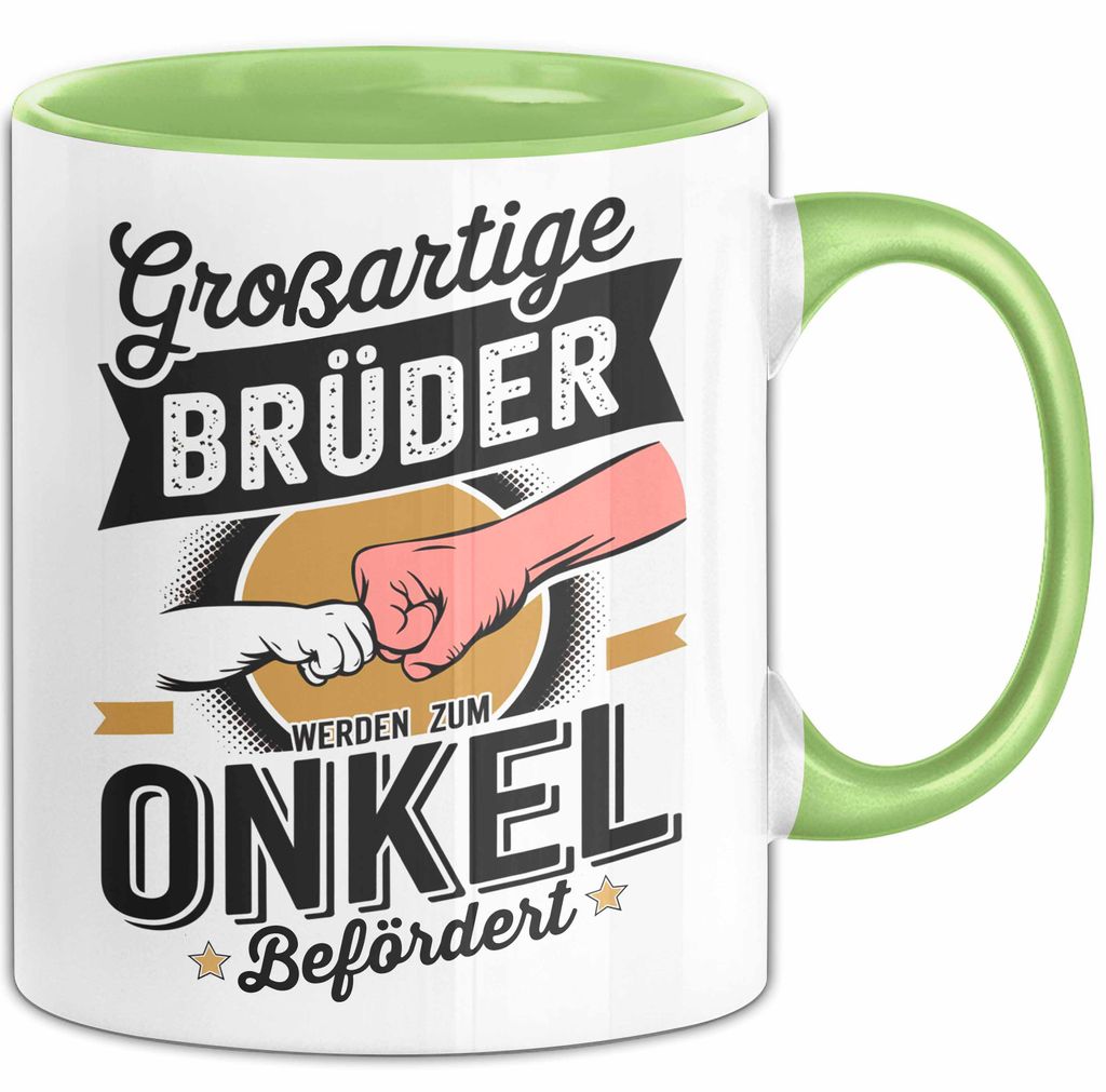Onkel Sarkastisch Sarkasmus Tasse Geschenk Lustige Geschenkidee Spruch Großartige Brüder Werden Zum Onkel Befördert (Grün)